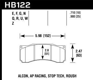 Ford Mustang Brake Pads - Front - Hawk Performance - HPS 5.0 - 2007